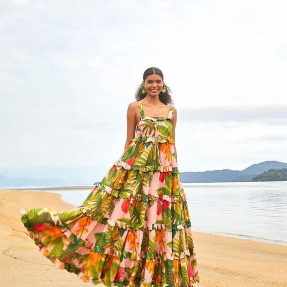 FARM Rio Cocoa Forest Maxi Dress